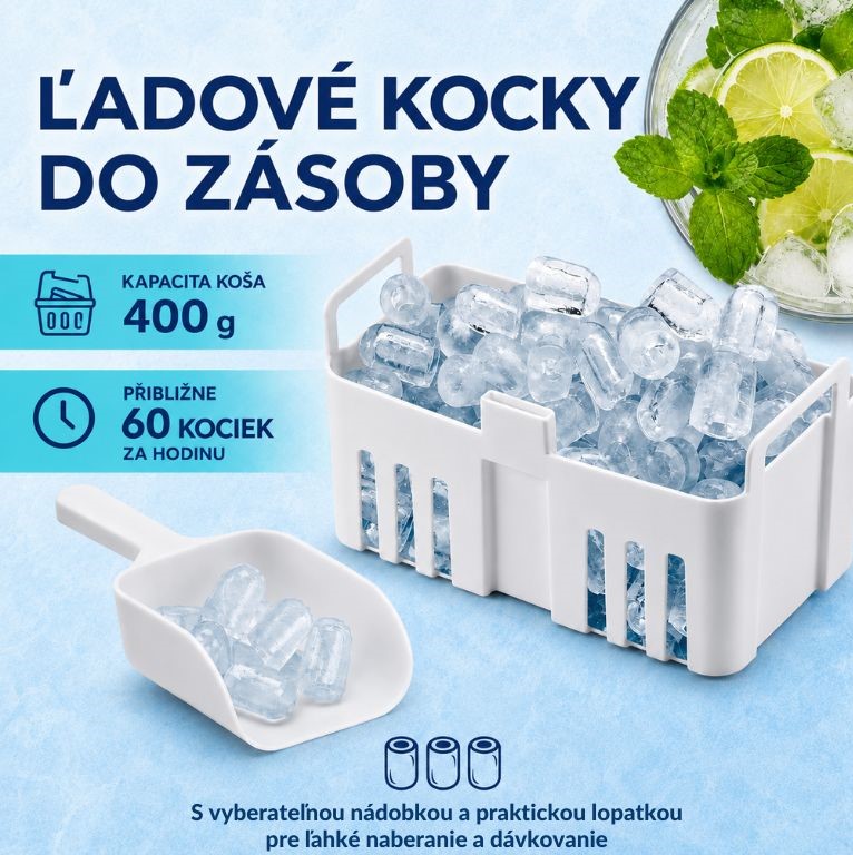 GourmetMaxx Výrobník ľadu 7 kociek  za 8 min 19975 (1)
